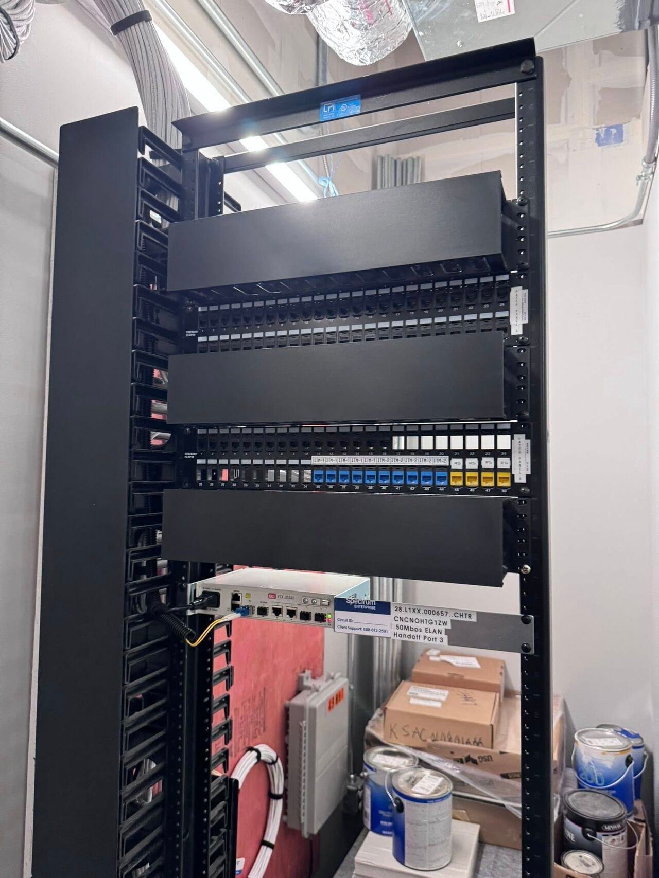 T&M DataCom — structured cabling server rack