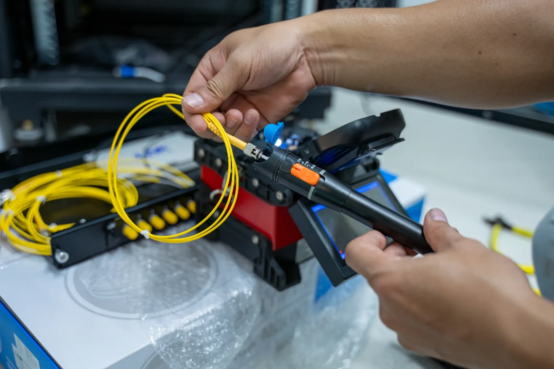 Fiber optic cable installation and splicing